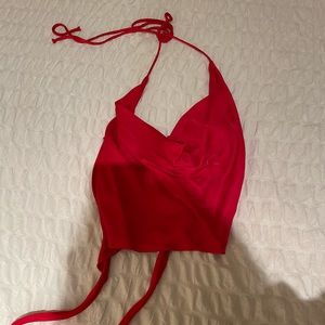 Red satin Zara top